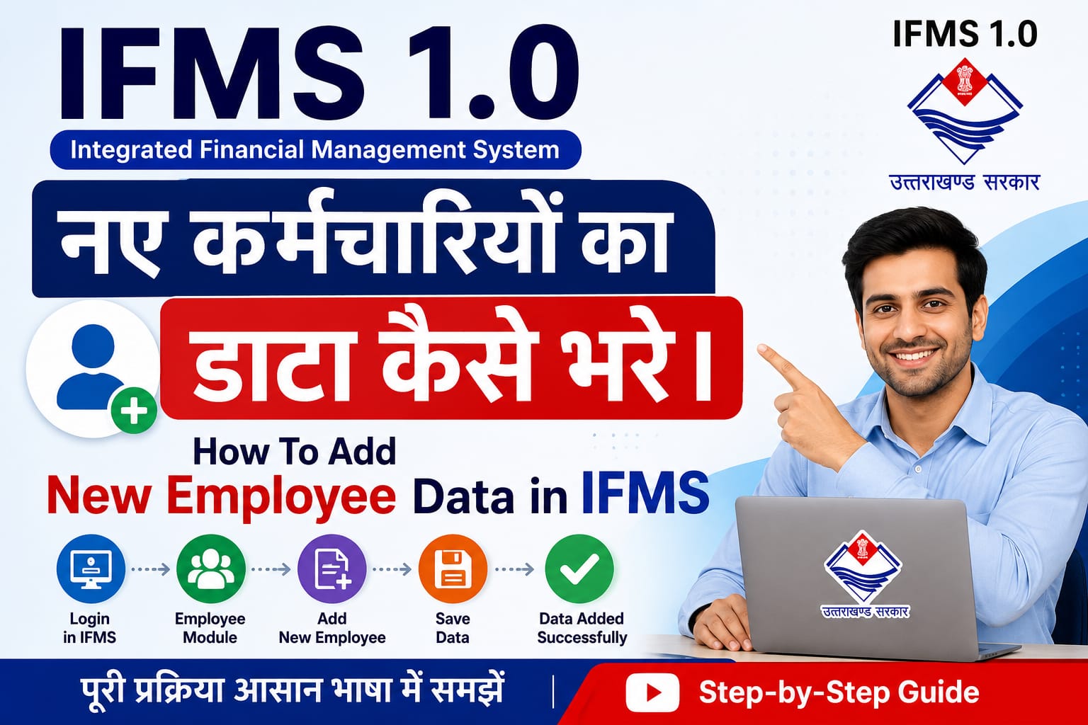 नए कर्मचारियों का डाटा कैसे भरे। How To Add  New Employee Data in IFMS